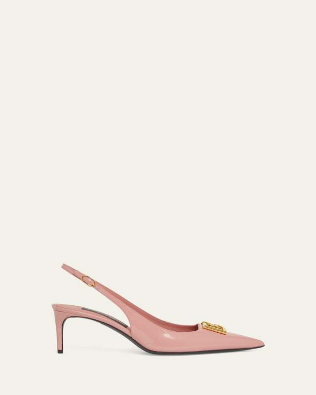 Patent DG Medallion Slingback Pumps